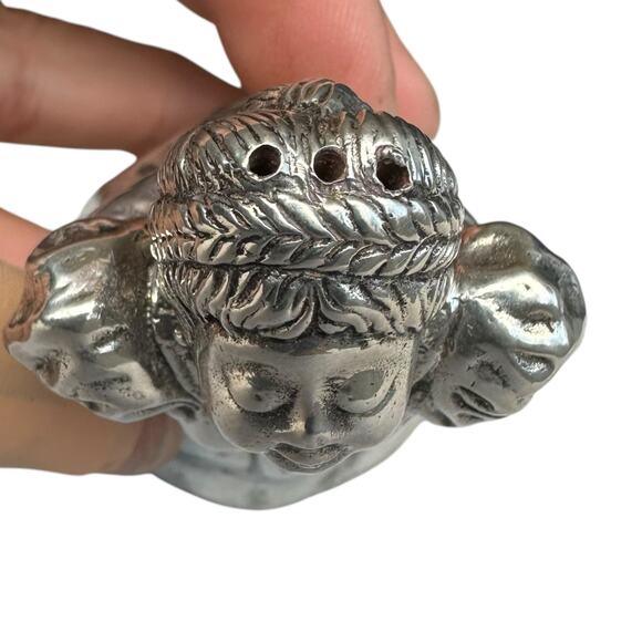 Vintage Pewter Kirk Stieff Williamsburg Christmas Santa Salt And Pepper Shakers - Picture 5 of 14